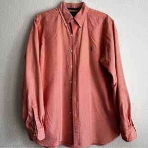 Polo Ralph Lauren Coral Classic Fit Button Down Shirt Mens Medium Long Sleeve